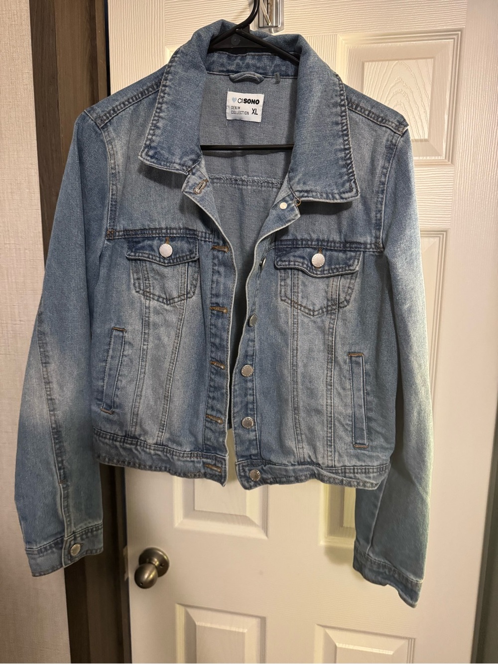 Ci Sono Light Blue Denim Jean Jacket - Classic Button Front
